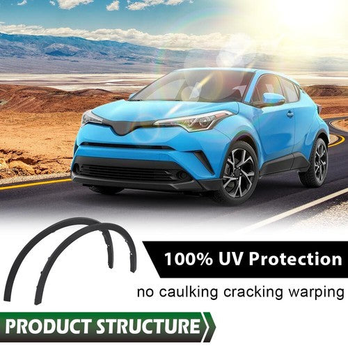 Solid Spare Fit For 18-21 Toyota C-HR Front Driver and Passenger Side Fender Trim Set