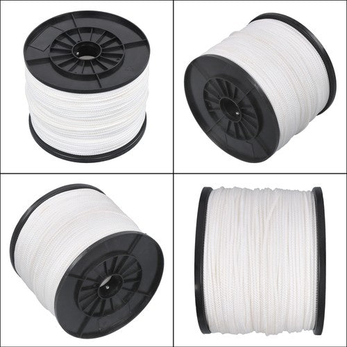 Solid Spare 1/8 Inch 1000FT Multipurpose Polypropylene Rope 350 Pound Tensile Strength White