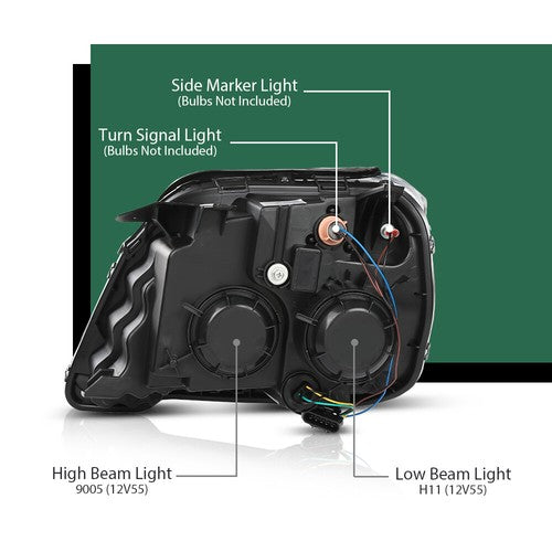 Solid Spare Fit For 2010-2015 GMC Terrain SL/SLT/SLE Halogen Headlights Assembly Left+Right