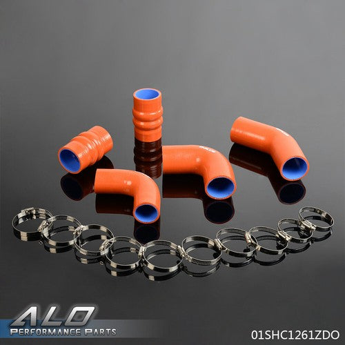 Solid Spare Orange Fit For Ford Focus 1.8 TDDi Individual Silicone Radiator Hose+Clamps Kit