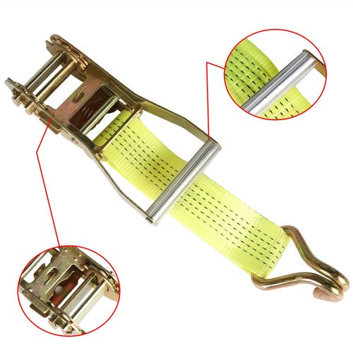 Solid Spare 8-Pcs 2" x 15 Ft Ratchet Straps With J Hook 5000 Lbs Heavy Duty Tie Downs