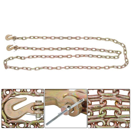 Solid Spare G70 V-Chain Large J-Hooks Flatbed Tow 1/4" 12' Truck Rollback Wrecker Carrier