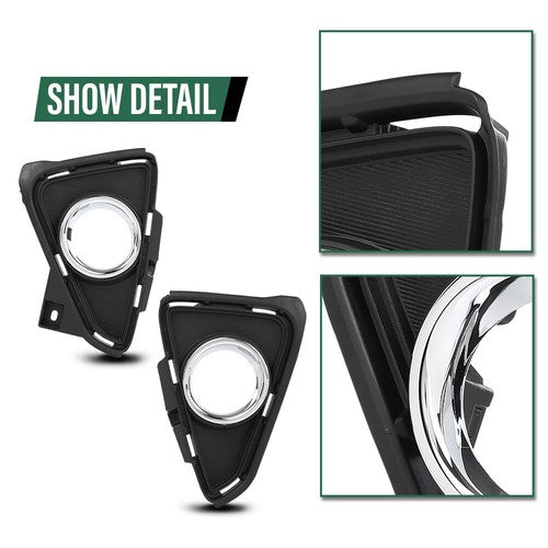 Solid Spare Fit For 2016-2018 Toyota RAV4 Front Bumper Fog Light Cover Bezel Left+Right