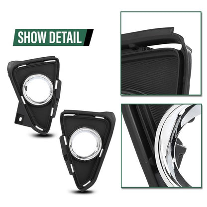 Solid Spare Fit For 2016-2018 Toyota RAV4 Front Bumper Fog Light Cover Bezel Left+Right