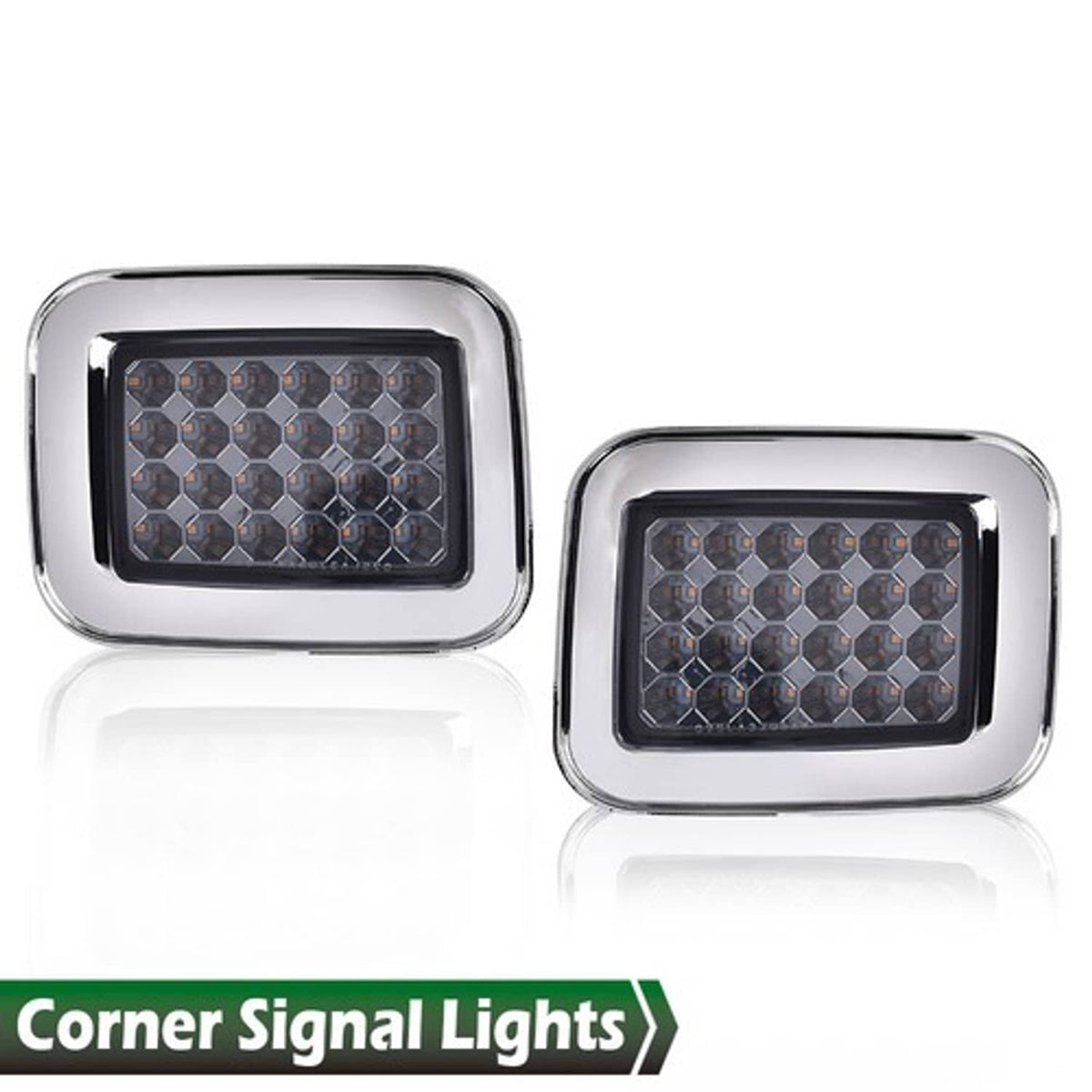 Solid Spare Fit For 03-09 Hummer H2 Smoke Lens LED Front Turn Signal Light Parking Lamp