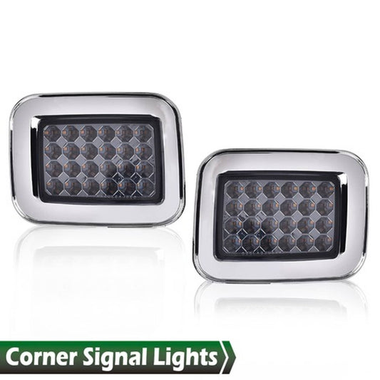 Solid Spare Fit For 03-09 Hummer H2 Smoke Lens LED Front Turn Signal Light Parking Lamp