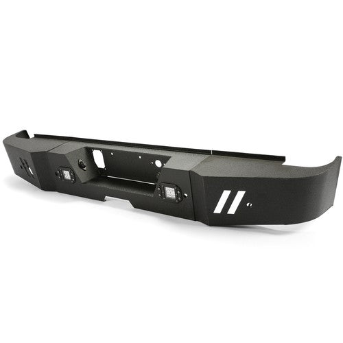 Solid Spare Fits 2015-2019 GMC Sierra 2500HD/3500HD Black Steel Rear Bumper with LED lights