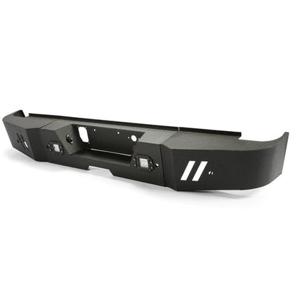 Solid Spare Fits 2015-2019 GMC Sierra 2500HD/3500HD Black Steel Rear Bumper with LED lights