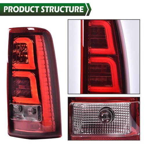 Solid Spare LED Tube Tail Lights Brake Lamps Red Fit For 99-06 Chevy Silverado GMC Sierra