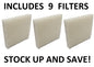 Solid Spare EFP Humidifier Filters for Honeywell HAC-801 HAC801 HCM-3060 HCM-88C - 9 Pack
