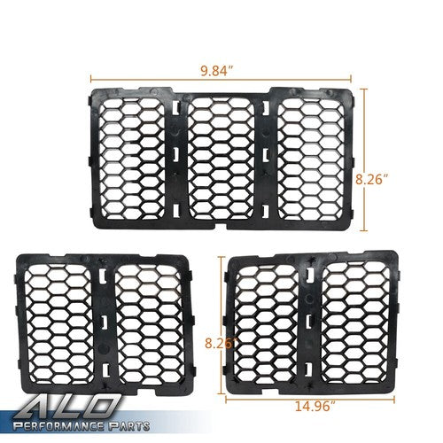 Solid Spare Fit For 2014-2016 Jeep Grand Cherokee Front Grille Inserts Mesh Honeycomb Cover