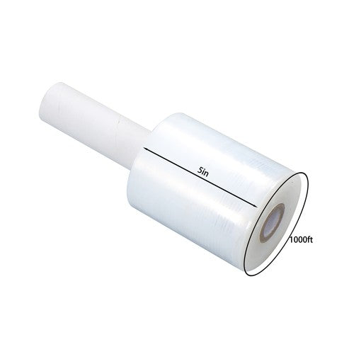 Solid Spare 12 Rolls 5" in. x 1000FT 80 Gauge Stretch Shrink Film Hand Wrap with Handle