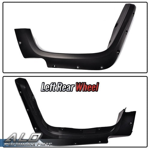Solid Spare 4X Fit For 07-14 Toyota FJ Cruiser Pocket Rivet Wheel Fender Flares Smooth Black