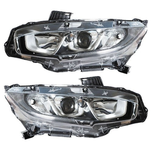 Solid Spare Headlight Fit For Honda Civic 2016-2020 Headlamps Driver + Passenger Side Pair