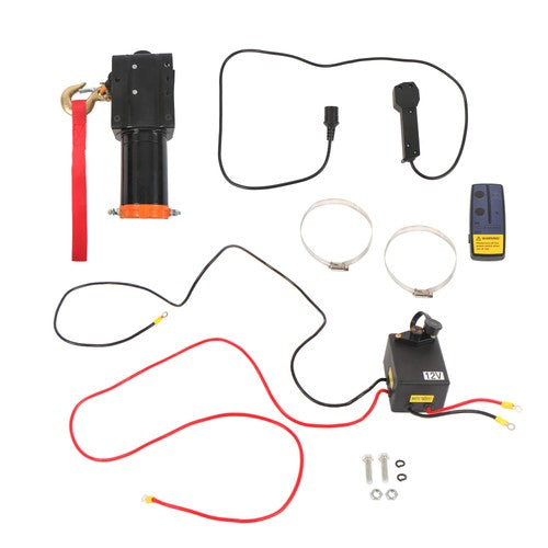 Solid Spare 2500 lbs Electric Winch 50ft Synthetic Rope 12VDC/1.2HP Wireless & Wired Remote