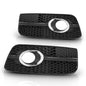 Solid Spare For 2009-2012 Audi Q5 Black Front Fog Light Cover Grill W/Chrome W/S-Line Pkg