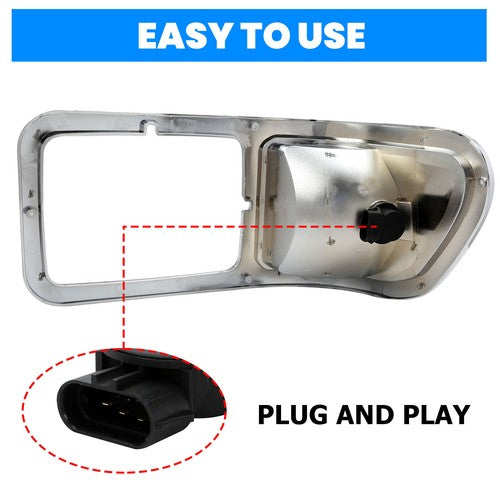 Solid Spare Passenger Side Headlight Bezel Signal Corner W/Bulb For 2000-2015 Ford F650 F750