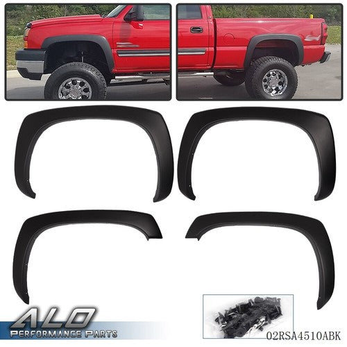 Solid Spare 4pcs Factory Style Fender Flares Fit For 1999-2007 Chevy Silverado GMC Sierra