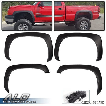 Solid Spare 4pcs Factory Style Fender Flares Fit For 1999-2007 Chevy Silverado GMC Sierra
