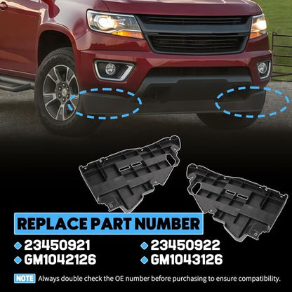 Bumper Trim Set For 2015-2020 Chevrolet Colorado Front Left and Right Primed