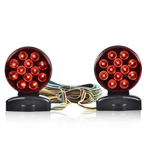 Solid Spare Magnetic Tow Light Trailer Truck Tail Break Turn Stop Towing LED Lights Kit 12v
