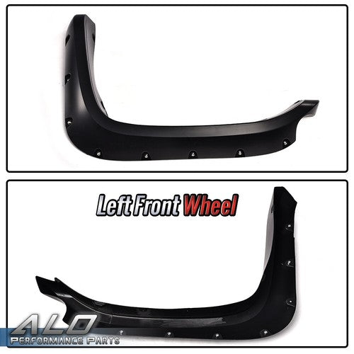 Solid Spare 4X Fit For 07-14 Toyota FJ Cruiser Pocket Rivet Wheel Fender Flares Smooth Black