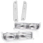 Solid Spare Fit For 97-01 Jeep Cherokee XJ Clear Bumper Lights + Signal Corner Turn Lamps