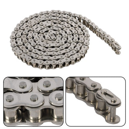 Solid Spare 60SS Heavy Duty Roller Chain 10 feet With 2 Connecting Links Carbon Steel ?