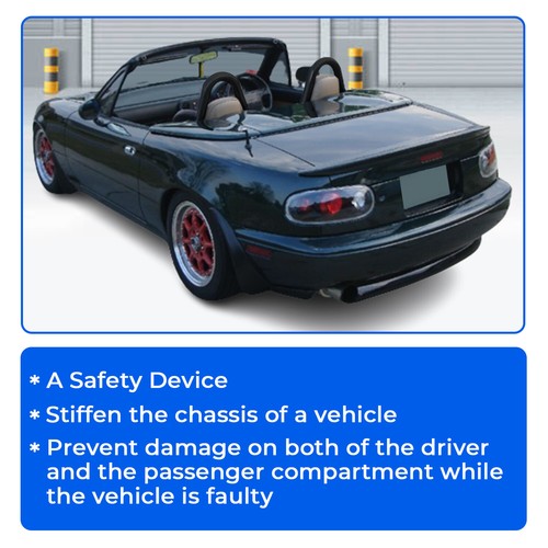 Solid Spare Stainless Steel Polishing Euro Style Roll Bar For 1990-2005 Mazda Miata MX5