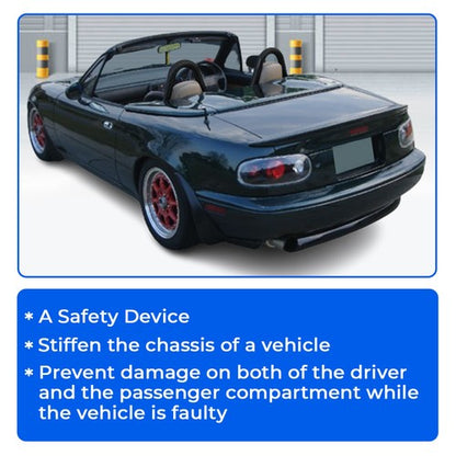 Solid Spare Stainless Steel Polishing Euro Style Roll Bar For 1990-2005 Mazda Miata MX5