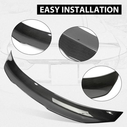 Solid Spare Rear Trunk Spoiler For 2014-2024 Infiniti Q50 Carbon Fiber Painted PSM STYLE