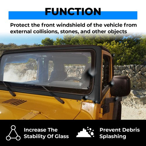 Solid Spare Black Front Windshield Frame For 2003 -2006 Jeep Wrangler TJ 55395014AB