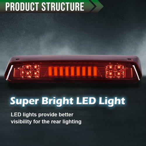 Solid Spare Fit For 04-08 Ford F-150 F150 Red Lens LED 3rd Third Brake Light Cargo Lamp