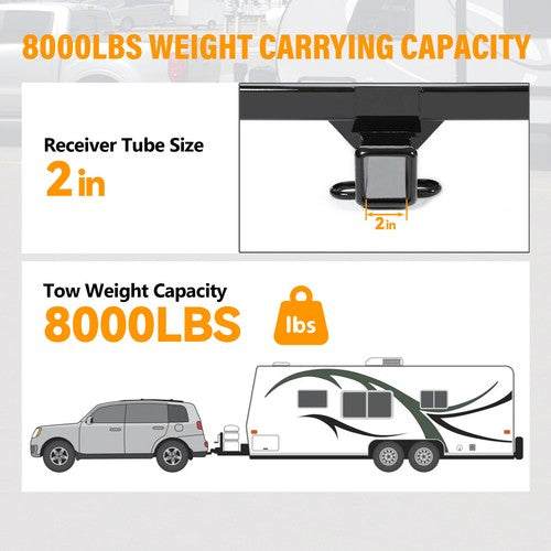Solid Spare Class 3 Trailer Hitch 2'' Tow Receiver For Toyota RAV4 2019-2023 Powder Coated