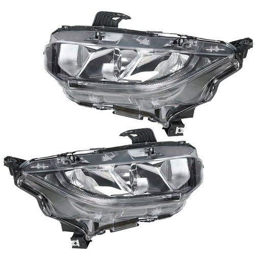 Solid Spare Headlight Fit For Honda Civic 2016-2020 Headlamps Driver + Passenger Side Pair