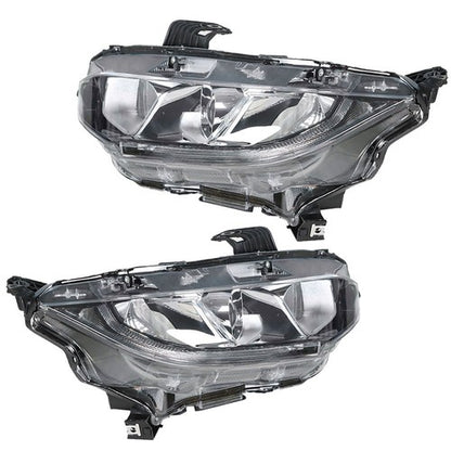 Solid Spare Headlight Fit For Honda Civic 2016-2020 Headlamps Driver + Passenger Side Pair