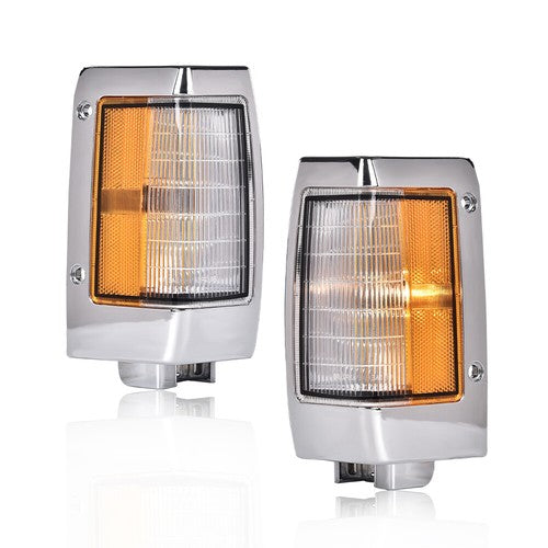 Solid Spare Fit For 90-97 Nissan D21 Pickup Chrome Parking Corner Side Marker Signal Lights