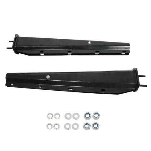 Solid Spare New 2-1/2" Bolt Spacing 30" Black Mud Flap Hanger Set Spring Loaded Straight