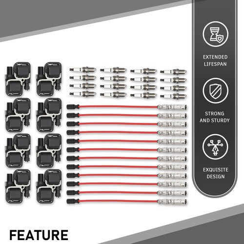 Solid Spare Fit For Mercedes-Benz C CL CLK ML Class Ignition Coil & Spark Plug & Wires