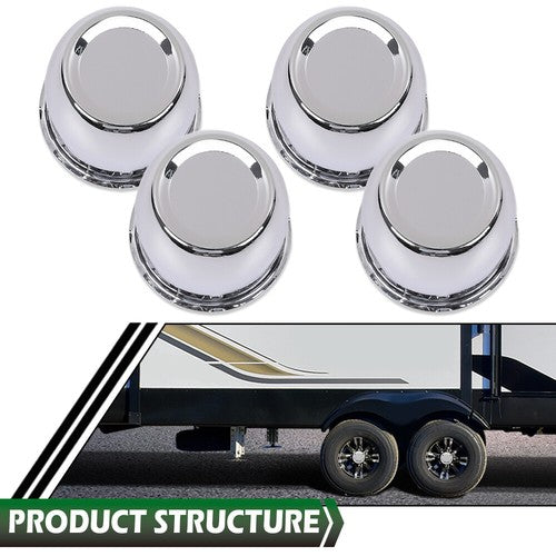 Solid Spare Fit For 3.18" Rims Center Bore Trailer Rim 4pcs Chrome Push Through Center Caps