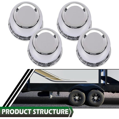 Solid Spare Fit For 3.18" Rims Center Bore Trailer Rim 4pcs Chrome Push Through Center Caps