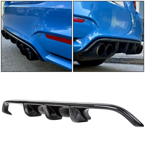 Solid Spare Carbon Fiber Style Rear Bumper Diffuser valance for BMW F80 M3 F82 M4 15-18