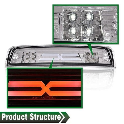 Solid Spare Fit For 2009-2018 Dodge Ram 1500 2500 3500 Clear LED 3rd Brake Light Cargo Lamp