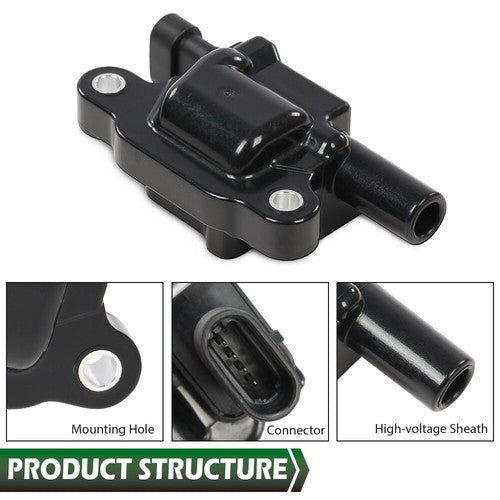 Solid Spare 8PCS Fit For Silverado 1500 Tahoe GMC Square Ignition Coil & Spark Plug & Wires