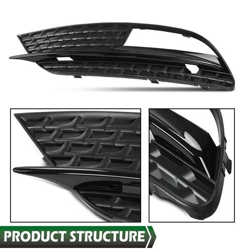 Solid Spare Front Bumper Fog Light Cover Left+Right Side Fit For 2012-2016 Audi A5 Quattro