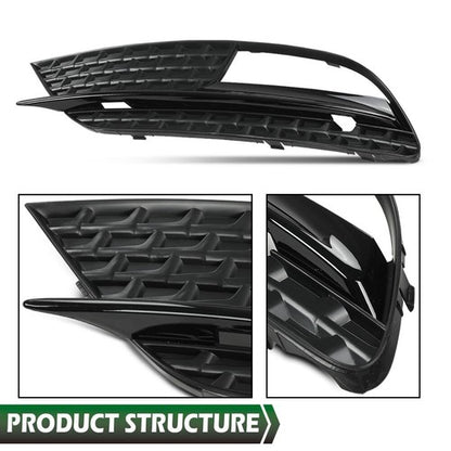 Solid Spare Front Bumper Fog Light Cover Left+Right Side Fit For 2012-2016 Audi A5 Quattro