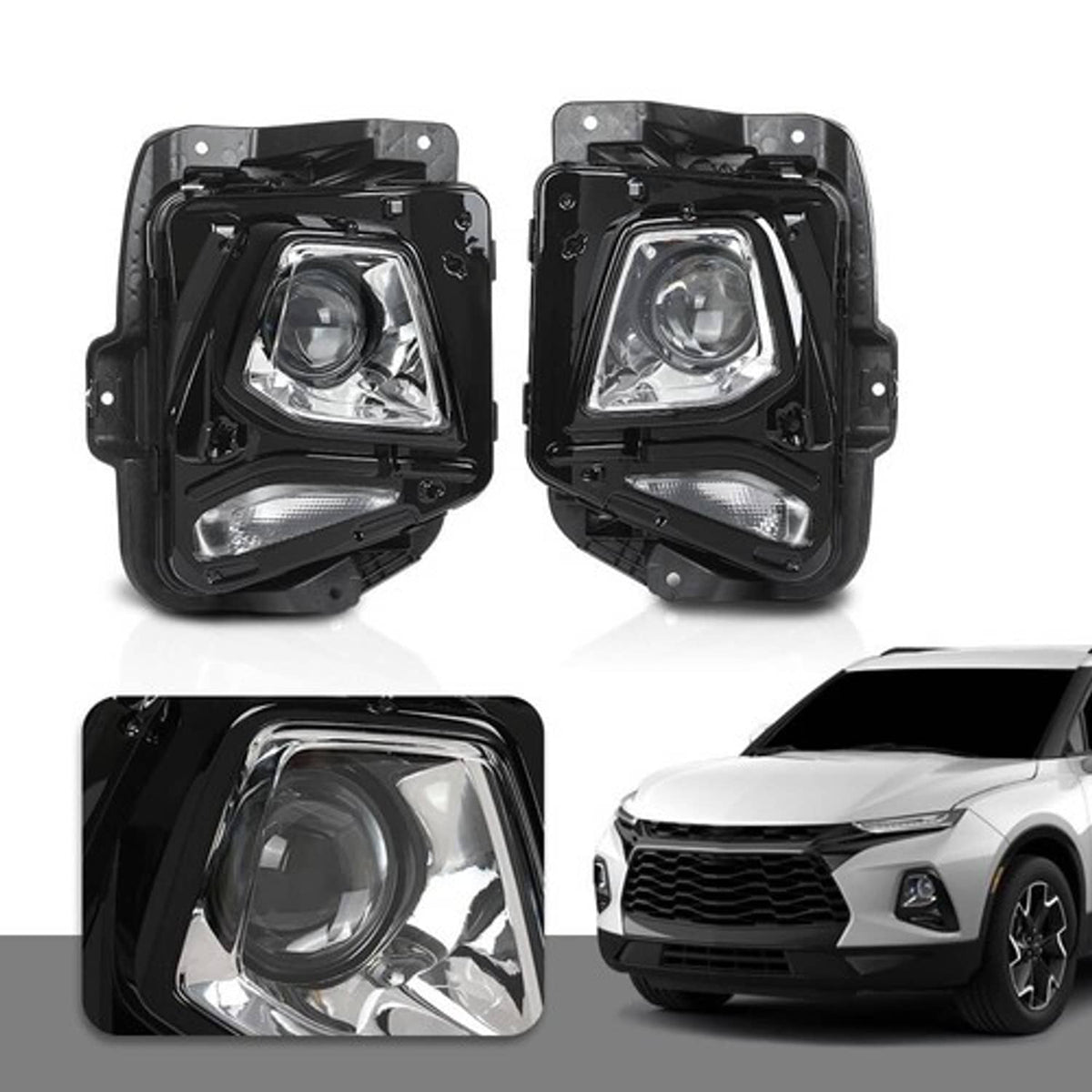 Solid Spare Fit For 2019-2021 Chevy Blazer HID/Xenon Model Projector Headlights Left+Right