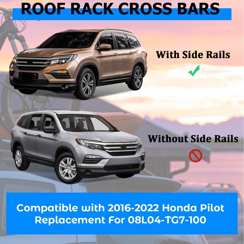 Solid Spare For 2016-2022 Honda Pilot Top Roof Rack Rail Cross Bars Aluminum Luggage Cargo