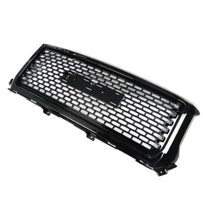 Solid Spare Glossy Black Front Hood Mesh Grille Replacement For GMC Sierra 1500 2014 2015
