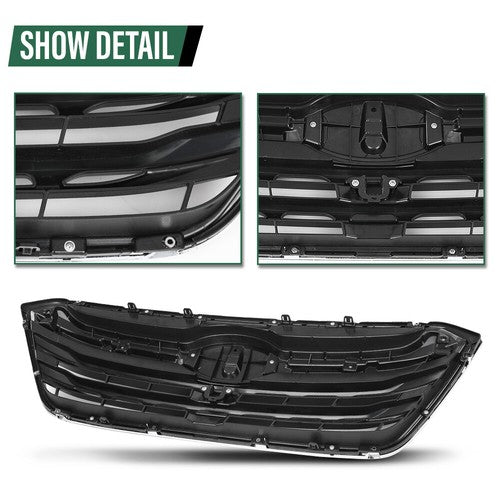 Solid Spare Fit For 2020-2022 Subaru Outback Front Bumper Upper Grille Grill Black Chrome